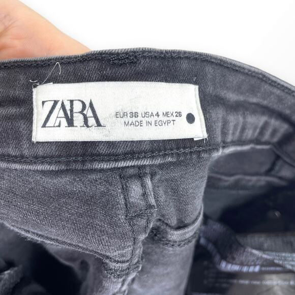 ZARA Black Stretch High Rise Skinny Tapered Leg Jeans - Picture 4 of 6